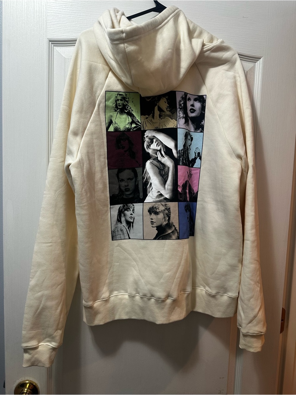 Taylor Swift Cream Hoodie with Multi‑Color Photo Grid